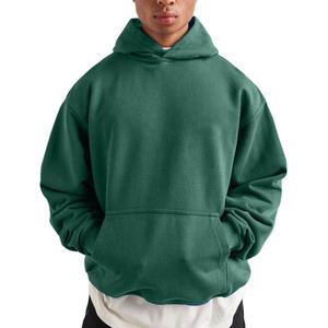 Quantité minimale de commande bas personnalisé sweat à capuche en polaire vierge vente en gros hommes logo brodé épais sweats à capuche unisexes surdimensionnés à épaules tombantes - Product Image 1
