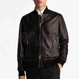 Precio al por mayor de tamaño personalizado chaqueta de cuero de uso al aire libre de los hombres de primera calidad chaqueta de cuero genuino hecho en Pakistán - Product Image 4