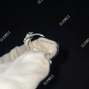 Pendientes de aro Unisex de oro sólido VVS Lab de 10K, ajuste de ilusión helada, CVD HPHT, chapado en rodio, regalo de aniversario de moda - Product Image 3