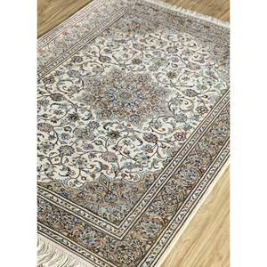 Tapis en soie noués à la main Gulmarg, gris et noir, motifs rectangulaires en patchwork, pour la maison, le salon, la chambre, le couloir - PKPS-56 - Product Image 2