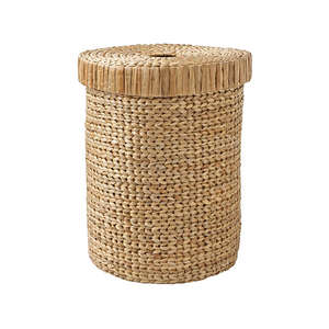 Homespun Tall Floor Kids <b>Wicker</b> Hamper Natural Water Hyacinth <b>Wicker</b> Hamper <b>Laundry</b> <b>Basket</b> with Lid Woven Foldable <b>Basket</b> - Product Image 4
