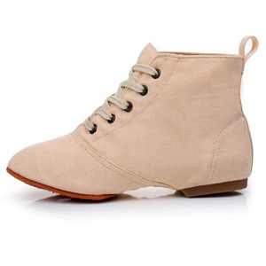 Chaussures de danse pour femmes Jazz Dance Sneakers Confortable Soft Cowhide and Lace Upper Material Black Cotton Doublure Canvas - Product Image 6