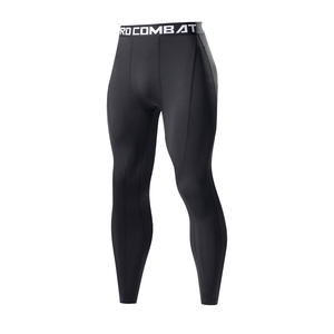 Pantalons de compression ajustés pour hommes, collants de course, équipement de gym, couche de base, leggings d'extérieur, spandex/polyester, séchage rapide, antibactérien - Product Image 1