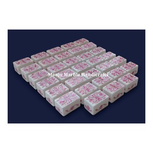 Precio al por mayor, venta directa, caja con incrustaciones de mármol con producto de nácar, caja de mármol para regalos especiales de Ramdaan - Product Image 1