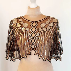 Cape perlée de style Preppy haute couture pour femmes et adultes Unique Handmade Party Wrap ODM Club Wear - Product Image 1