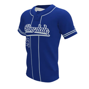 Maillot de baseball à fines rayures avec logo personnalisé 100% polyester respirant antibactérien maillot de baseball unisexe adulte à séchage rapide - Product Image 4
