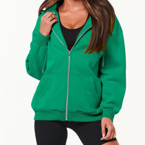 Sudadera con Capucha de Gran Tamaño para Mujer, de Manga Larga, Color Sólido, de Secado Rápido, Mezcla de Poliéster/Algodón Estampada de Alta Calidad OEM - Product Image 5