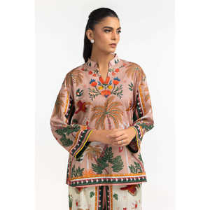 ชุดเซ็ตพิมพ์ลายโบฮีเมียนครอสแฮทช์ รุ่น IPST-77151 ชุดเซ็ต 2 ชิ้น เสื้อแขนสามส่วน กางเกงขาสั้นยาวระดับเข่า สำหรับฤดูใบไม้ผลิ/ฤดูร้อน - Product Image 2