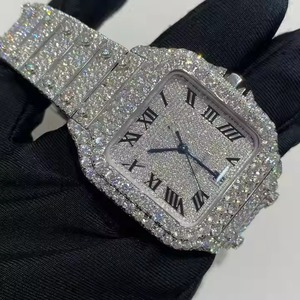 Elegante Reloj de Moissanita para Hombre, Completamente Engastado con Diamantes de Claridad VVS, Brazalete de Acero Inoxidable, Inspirado en el Hip Hop, Lujo ETA - Product Image 2