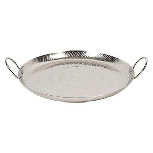Elegante Bandeja Ovalada de Aluminio Plateado con Asas, Bandeja Decorativa de Metal Hecha a Mano para Servir en la Mesa, para Decoración del Hogar - Product Image 3