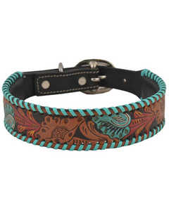 Collier de chien en cuir de couleur noire Collier de chien en cristal et rivet - Product Image 2