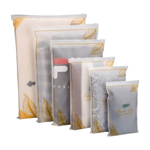 Sac à fermeture éclair vêtements en gros emballage personnalisé givré auto-scellant chemise vêtements sac à fermeture éclair Logo personnalisé imprimé Transparent Pl - Product Image 1