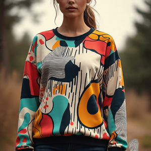 Sudaderas con estampado gráfico personalizado Ropa deportiva Sudaderas de gran tamaño Slim Fit Estampado gráfico Jogger Sweater Ladies - Product Image 4