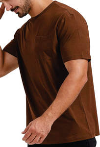 Camisetas de algodón suave Ringer para hombre, camiseta informal transpirable y cómoda con bolsillo práctico para mujer - Product Image 3