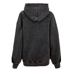 Wholesale Custom <b>Women</b> Rhinestone Hoodies Premium Fleece Pullover <b>Hoodie</b> Custom Logo OEM ODM Private Label Streetwear Casual USA - Product Image 6