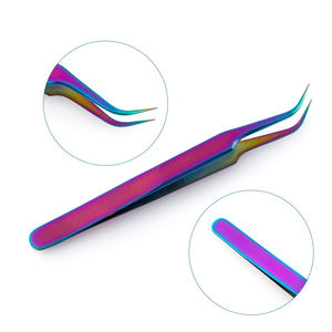 Pince à épiler professionnelle féminine en acier inoxydable pour cils, outils de beauté de qualité multicolore pour l'extension de cils de volume - Product Image 1