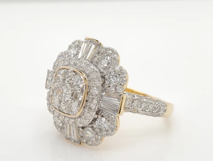 3CT Cushion Moissanite Cluster Ring - 925 Sterling Silver Moissanite <b>Diamond</b> Ring Moissanite Engagement <b>Diamond</b> ring - Product Image 4