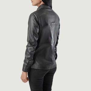 Venta al por mayor de chaqueta de cuero de las mujeres de cuero de manga larga chaqueta sólida para las mujeres OEM Diseño Logo al por mayor de cuero chaquetas de las mujeres - Product Image 2