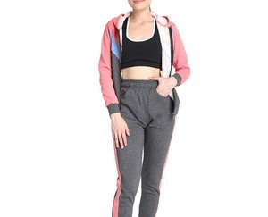 High Quality Winter Hooded Women Tracksuits Printed Casual Solid Polyester Cotton Customized Logo Running Outdoor Jogging <b>Set</b> - Product Image 3