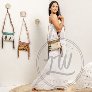 Bolso de Hombro Cruzado de Cuero Genuino con Pelo de Vaca, Hecho a Mano, con Cremallera, Portátil, Antirrobo, Último Estilo de Moda para Verano - Product Image 2