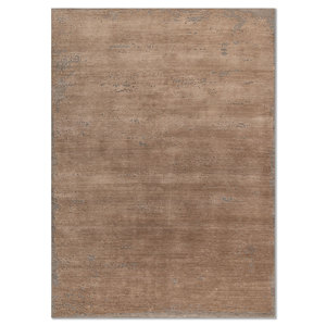 Alfombra Kavi Free Verse Beige y Marrón, Tejida a Mano con Lana y Seda de Bambú, Diseño Abstracto para el Hogar, Pasillo, Dormitorio-Esk-325 - Product Image 1