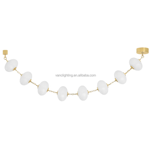 Lustre en verre et acier artisanal vintage, longueur <span class=keywords><strong>de</strong></span> suspension réglable pour salon, lustre en laiton - Product Image 2
