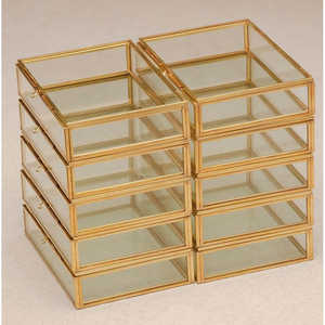 Set of 10 Gold Photo Boxes Elegant Wedding Gift Photographic <b>Frames</b> - Product Image 1