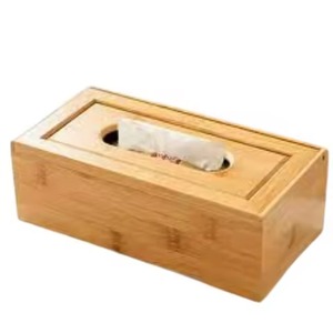 Boîte à mouchoirs en bois décorative de luxe faite à la main avec un support pour la maison et le bureau, distributeur de serviettes rectangulaire moderne - Product Image 5