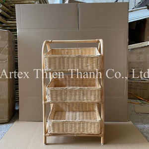 Étagère de rangement en rotin à 3 niveaux tissée à la main Étagère organisateur naturelle à la main Décor Boho mignon pour les chambres d'enfants - Product Image 5