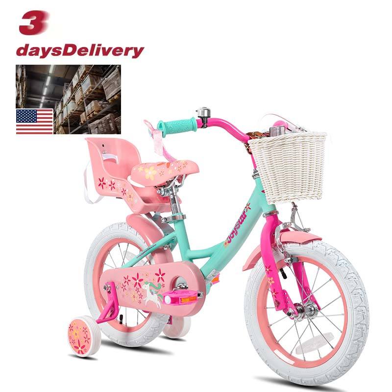 Joystar Unicorn Kids' Bicycle With Training Wheels Basket, 16 Inch