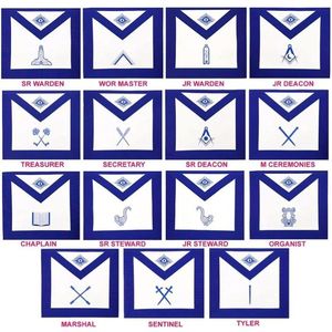 Tablier de Commanderie des <span class=keywords><strong>Templiers</strong></span> Blanc et Or, Broderie Machine, Franges, Artisanat <span class=keywords><strong>Franc</strong></span>-<span class=keywords><strong>Maçon</strong></span>, Broderie au Point de Croix, Écologique - Product Image 3