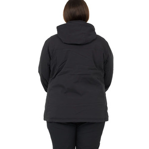 High Street Women's Black <b>Quilted</b> Winter Jacket With Fur Trim Hood Windproof Full Sleeve Regular Length Polyester <b>Wadding</b> Coated - Product Image 2