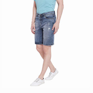 Nouvelle édition – Short en jean tricoté pour homme, haute qualité, effet usé, longueur genou, respirant, écoresponsable, streetwear décontracté d'été - Product Image 4