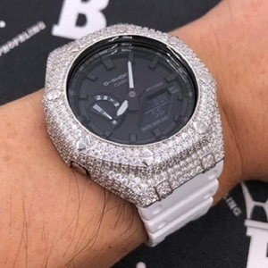 Reloj de Cuarzo de Acero Inoxidable para Hombre, con Diamantes de Moissanita, Piedras Radiantes, Diseño Sofisticado para Amantes de la Moda - Product Image 3