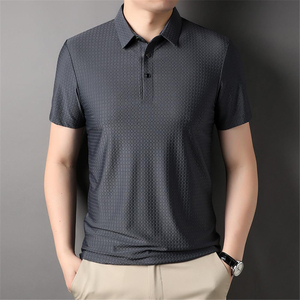 Polo de golf para hombre personalizado OEM logotipo bordado de alta calidad talla grande impresión digital Jacquard liso de alta resolución - Product Image 2