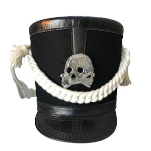 This is a Prussian shako hat, a type headwear. The outer <b>shell</b> is made of black woollen fabric with a Shako Hat - Product Image 3