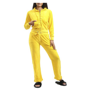 Mejor Venta de alta calidad de las mujeres chándal de terciopelo al por mayor pantalones con capucha Jogging Set Mujeres 2 piezas Set - Product Image 6