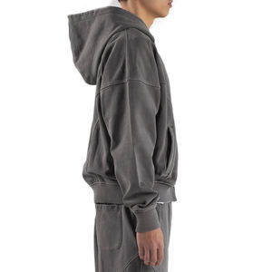 OEM algodón hombres gimnasio sudaderas con capucha pulóver cara completa cremallera impresión personalizada al por mayor en blanco cremallera completa Sudadera con capucha para el invierno - Product Image 6