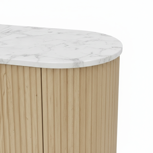 Buffet/Credenza 4 portes à volets battants PKP Modern Vietnam, écoresponsable, en bois naturel, pour salon, couleur naturelle 1 - Product Image 3