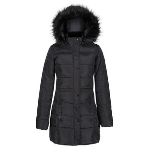 Parka Acolchada para Mujer, Abrigo Largo Negro, Cálido, Talla Grande, Invierno, Corto, Acolchado, Transpirable, de Algodón - Product Image 1
