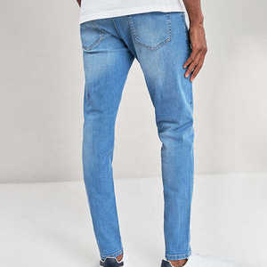 กางเกงยีนส์เข้ารูปสำหรับผู้ชายกางเกงยีนส์สีน้ำเงินสำหรับผู้ชาย - Product Image 2