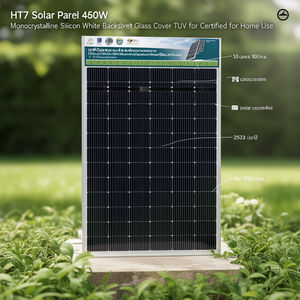 Panel Solar HJT de 460W, Silicio Monocristalino, Lámina Trasera Blanca, Cubierta de Vidrio, Certificado TUV para Uso Doméstico - Product Image 3