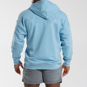 Sweat-shirts à capuche épais en coton lourd pour hommes, brodés, en molleton épais, avec logo personnalisé, grande taille, coupe ample, pour l'hiver - Product Image 2