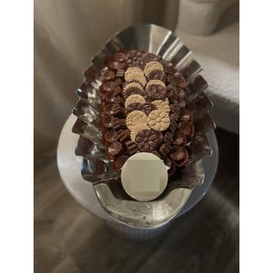 Soporte decorativo para postres de mesa de comedor, diseño antiguo, cuenco de Chocolate ovalado plateado, cuenco para servir dulces para bodas - Product Image 1