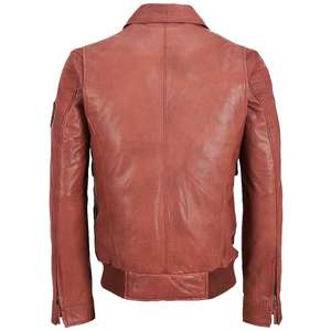 Veste en cuir de haute qualité pour hommes Top Design 100% avec doublure en couette col montant manches complètes-personnalisable pour la saison d'hiver - Product Image 3