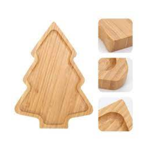 Plateau de service en bois en forme d'arbre de Noël Plateau à fromage et à collation en acacia pour les fêtes de Noël et la décoration de cuisine - Product Image 2