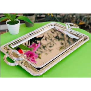 รูปไข่เงินออกแบบถาดคลาสสิกบ้านตารางตกแต่งถาดเสิร์ฟอาหารคุณภาพดีเยี่ยมโต๊ะแสดงขนมหวาน - Product Image 5