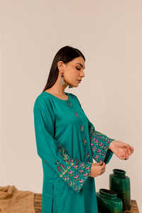 2025 venta al por mayor precio barato hecho a medida vestido casual para damas/Pakistán fabricante musulmán mujeres lana/khaddar vestido - Product Image 5