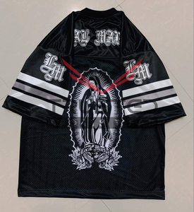 Camiseta de fútbol americano de malla, talla grande, transpirable, con estampado por transferencia térmica, personalizada, de alta calidad, antibacteriana y anti-UV - Product Image 3