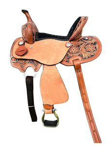 Sillín inglés con herramientas de primera calidad, sillín de cuero de caballo de carreras de barril occidental con juego de accesorios de equitación a juego - Product Image 5